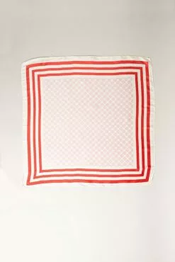 Scarf Pink Dot Red Stripe