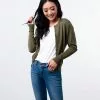 Sweet Salt Round Neck Cardigan Top Olive Green -Modest Clothing Sales 1207521