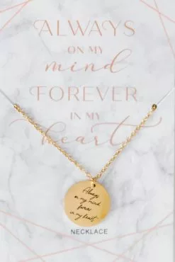 Memorial Necklace Always On My Mind Gold