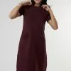 Sweet Salt Short Sleeve Front Pockets Dress Burgundy -Modest Clothing Sales 1361988 P Short Sleeve Front Pockets Dress Burgundy 165344