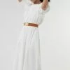 Sweet Salt Ruffle Square Neck Dress White -Modest Clothing Sales 1387766 P Ruffle Square Neck Dress White 165951