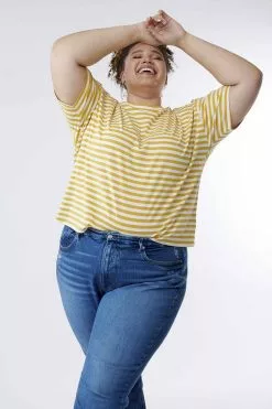 Sweet Salt Boxy Stripe Top Mustard