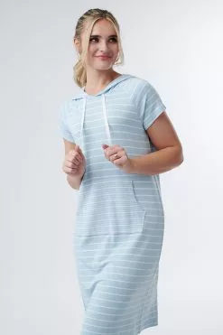 Sweet Salt Dress Stripe Contrasting Pocket Blue Stripe