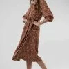 Sweet Salt 3/4 Sleeve Piping Wrap Dress Rust -Modest Clothing Sales 3 4 Sleeve Piping Wrap Dress Rust 358818