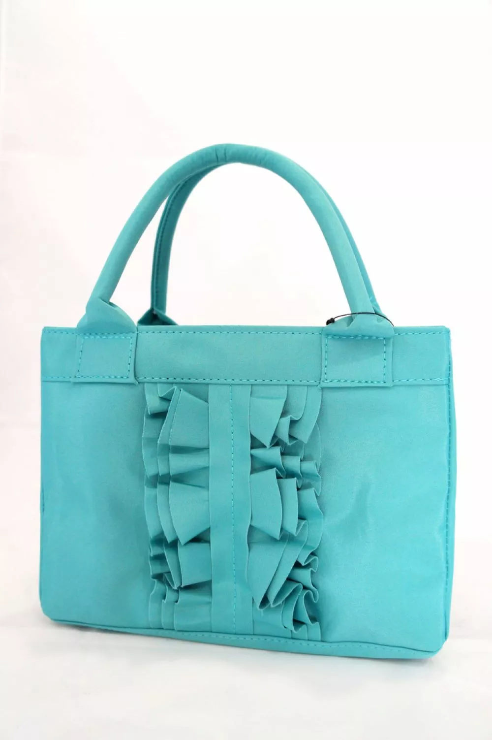 Scripture Tote Turquoise Ruffle 3 Scripture Tote Turquoise Ruffle