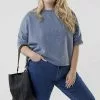 Sweet Salt Cuffed Dolman Sleeve Top Blue -Modest Clothing Sales Cuffed Dolman Sleeve Top Blue 56941