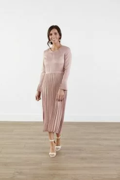 Sweet Salt A-Line Pleated Detail Dress Pink