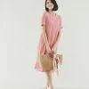 Sweet Salt Dress Band Neck Shift Red Orange -Modest Clothing Sales Dress20Band20Neck20Shift20Red20Orange 14989