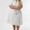 Sweet Salt Dress Button Down Sleeve Tab Ivory/Gray Floral -Modest Clothing Sales Dress20Button20Down20Slv20Tab20IvoryGray20Flral2049806