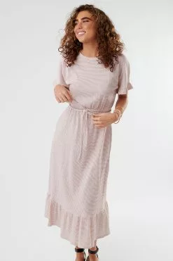 Sweet Salt Dress Knit Dolman Sleeve Midi Ivory/Rust