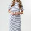Sweet Salt Dress Knit Drawstring Waist White/Blue -Modest Clothing Sales Dress20Knit20Drawstring20Waist20WhiteBlue2044875
