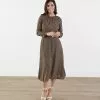 Sweet Salt Ruffle-Neck Dress Navy Brown -Modest Clothing Sales Dress20Ruffle20Neck20Olive20Green 1113071