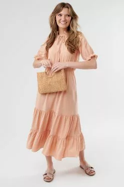 Sweet Salt Dress Top Ruffle Tiered Skirt Cantaloupe