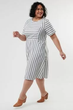 Sweet Salt Dress Top Side Panel Gray/White