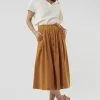 Sweet Salt Flap Pocket Pleated Long Skirt Bronze -Modest Clothing Sales Flap Pocket Pleated Long Skirt Bronze 56747