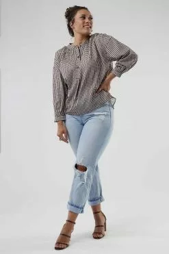 Sweet Salt Long Sleeve Buttons Top Brown