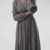 Sweet Salt Long Sleeve Smocking Waist Dress Brown -Modest Clothing Sales Long Sleeve Smocking Waist Dress Brown 359521