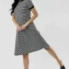 Sweet Salt Short Sleeve Round Neck Dress Black/White -Modest Clothing Sales Short Sleeve Round Neck Dress Black White 56074