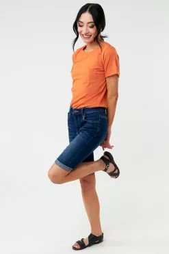 Sweet Salt Shorts Denim Cuffed Bermuda Dark Wash