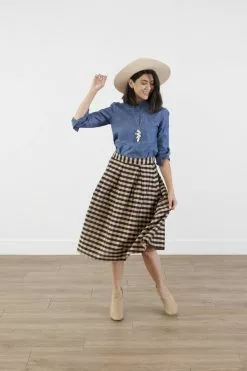 Sweet Salt Skirt Pleated Mesh Gingham Gold/Black