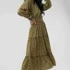 Sweet Salt Tie Neck Smocking Waist Dress Olive -Modest Clothing Sales Tie Neck Smocking Waist Dress Olive 57305