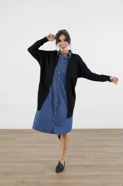 Sweet Salt Top Batwing Cardigan Black