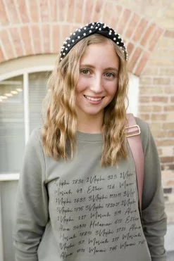 Sweet Salt Top Sweatshirt Scripture Olive Green