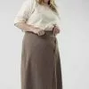 Sweet Salt Wrap Midi Pencil Skirt Gray Brown -Modest Clothing Sales Wrap Midi Pencil Skirt Gray Brown 56141