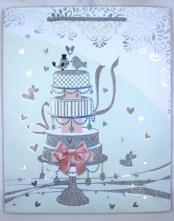 Gift Bag Wedding Cake Silver Medium