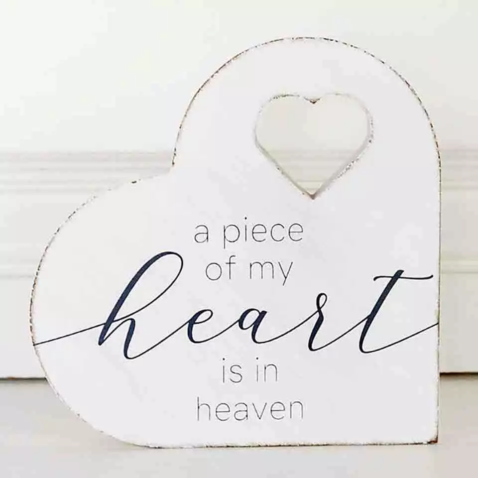 Adams & Co A Piece Of My Heart Lives In Heaven Double Sided 7x7 3 Adams & Co A Piece Of My Heart Lives In Heaven Double Sided 7x7