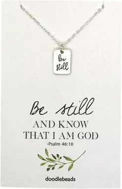 Doodle Beads Necklace Be Still Silver