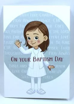 Greeting Card Baptism Girl In White