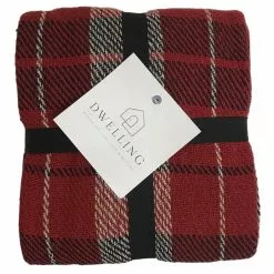 Throw Blanket Plaid Red 50x60