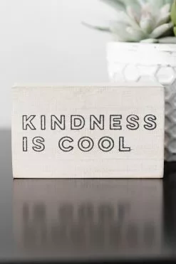 Kindness Is Cool Decor White 5x3 Inch