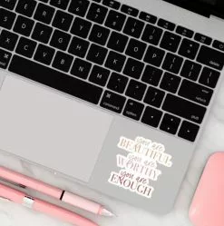 Doodle Beads Sticker You Are Beautiful Worthy Enough