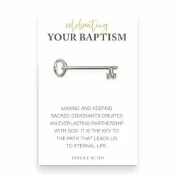 Doodle Beads Tie Bar Celebrating Your Baptism Silver