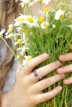 Flower Petals CTR Ring Sterling Silver Sizes 3-8