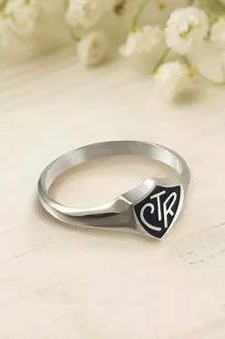 Black CTR Ring Sterling Silver Regular SIze 4-10