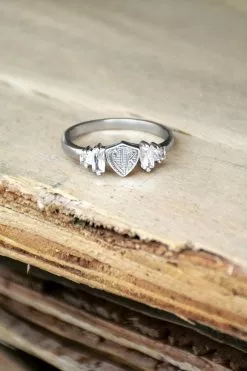 Baguette CTR Ring Sterling Silver Sizes 4-9.5