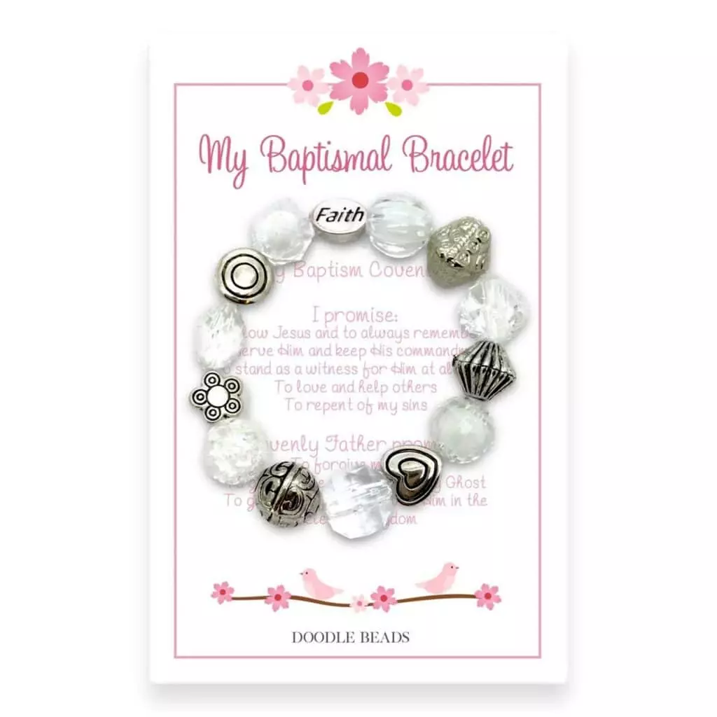 Doodle Beads My Baptismal Bracelet White Small 3 Doodle Beads My Baptismal Bracelet White Small