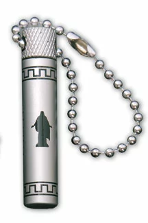 Oil Vial Silver With Christus In Black