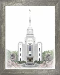 Brent Borup Brigham City Temple 15x18 Gray Frame