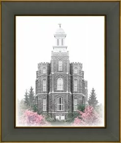 Brent Borup Logan Temple 30x36 Black/Gold Frame