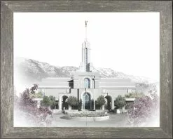 Brent Borup Mt Timpanogas Temple 15x18 Gray Frame