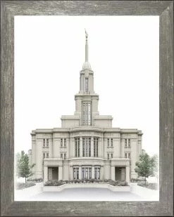 Brent Borup Payson Temple 15x18 Gold Frame
