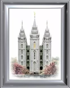 Brent Borup Salt Lake Temple 19x23 Silver Frame